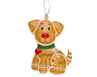 Personalized Gingerbread Dog Christmas Ornament: Pet Lover Gift