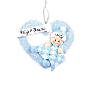 Boy In Heart , Baby's First Christmas, Baby boy, Personalized Christmas Tree Ornament , First Christmas Ornament