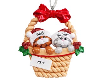 Personalized Kitten Couple Christmas Ornament Baby Cats