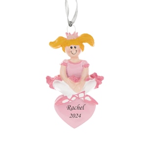 Personalized Ballerina Ornaments, Princess Ballet Ornament, Dance Ornament, Ballet Slipper Ornament