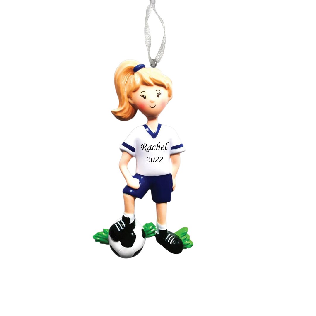Personalized Soccer Player Girl Ornament, Sports Girl Soccer Player