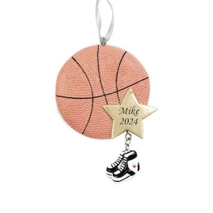 Personalized Basketball Christmas Ornament: Sports Star Gift
