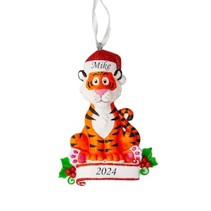 Personalized Tiger Christmas Ornament: Resin Zoo Animal Decor