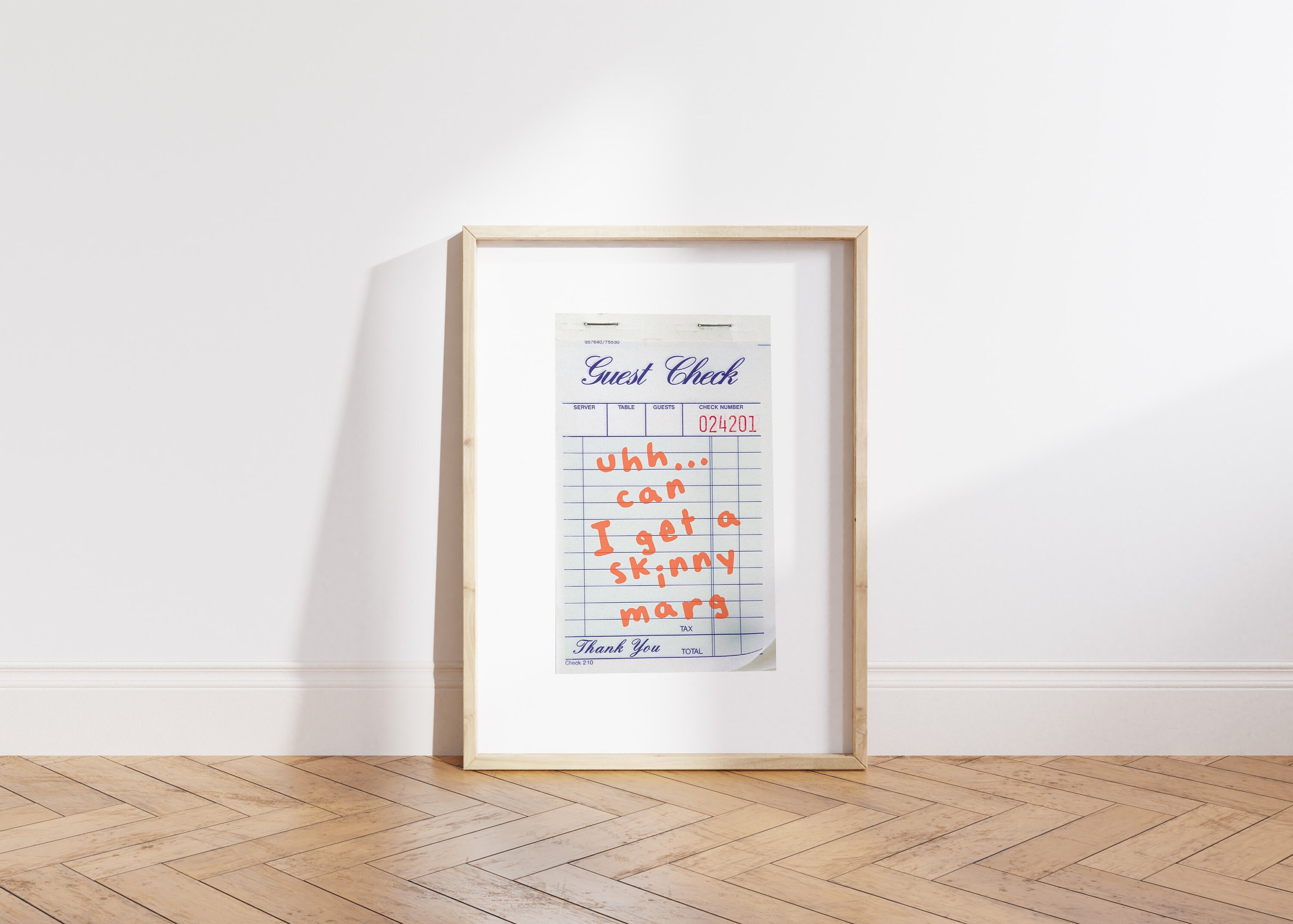 Custom Single Guest Check Personalized Print Trendy Wall Art Etsy