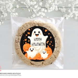 Fun Halloween Party Favor Stickers, Happy Halloween Ghost Stickers, Halloween Party Favor Labels - HPS