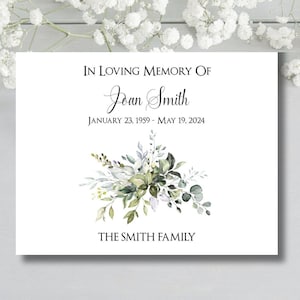 Personalized Sympathy Cards, In Loving Memory Cards,  Sympathy Acknowledgement Cards, Bereavement Thank You Cards, Funeral Cards