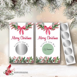 Christmas Berry Scratch Off Game, Set of 30 Scratch Off Cards, Scratch Off Stickers Included, Christmas Scratch Off, Holiday Office Party