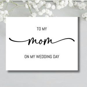 Wedding Day Cards, To my Mom on my Wedding Day, To my Dad on my Wedding Day, Mother, Father, Parent, Wedding day Cards