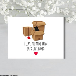Black Cat Valentine Card Set, Valentine&#39;s Day Card Set, Cat With Boxes Card Set, Cat Lovers Card, Funny Cat Valentine&#39;s Card, Set Of 10