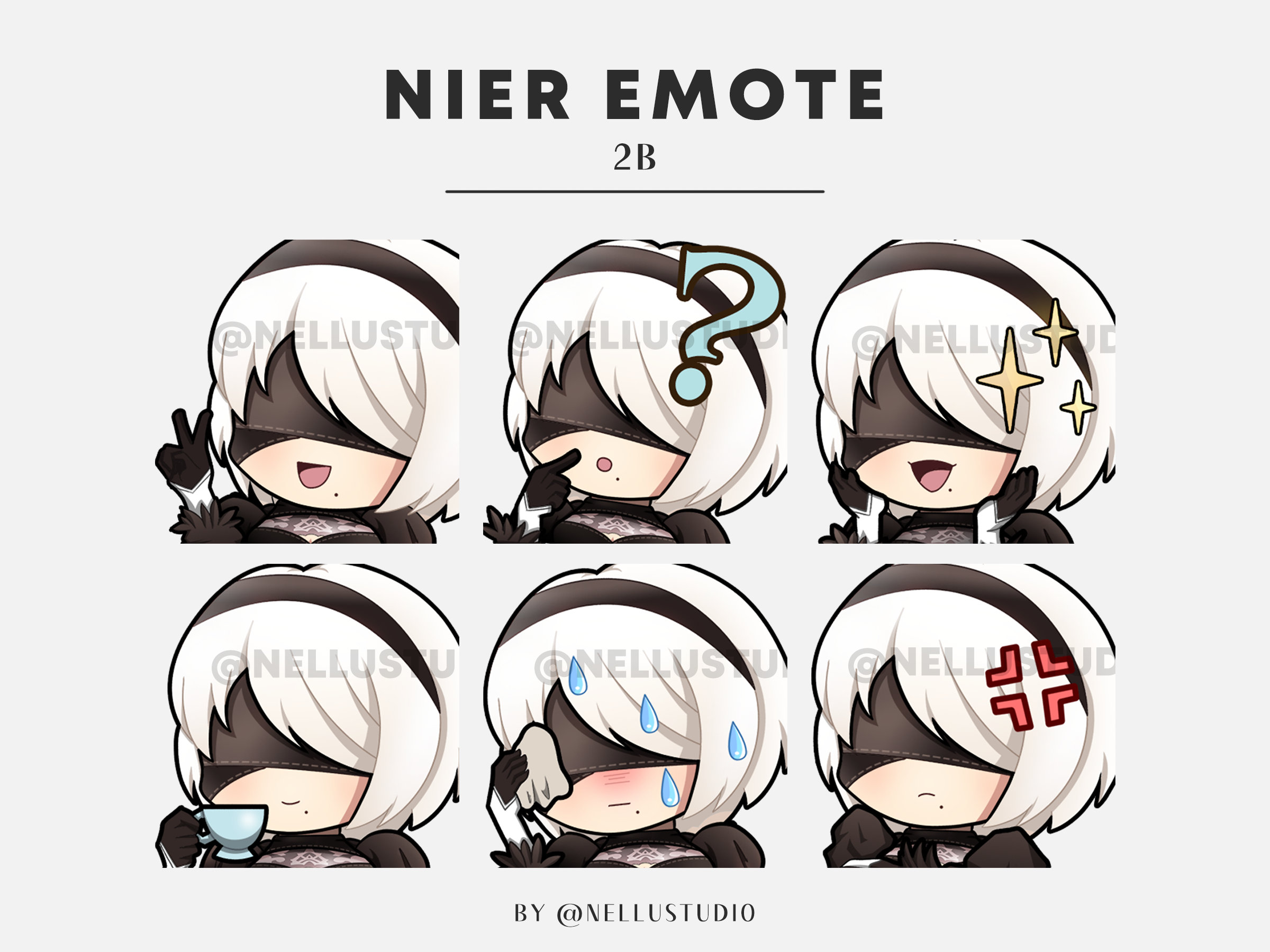 Nier Automata: 2B | Emote Pack - Etsy