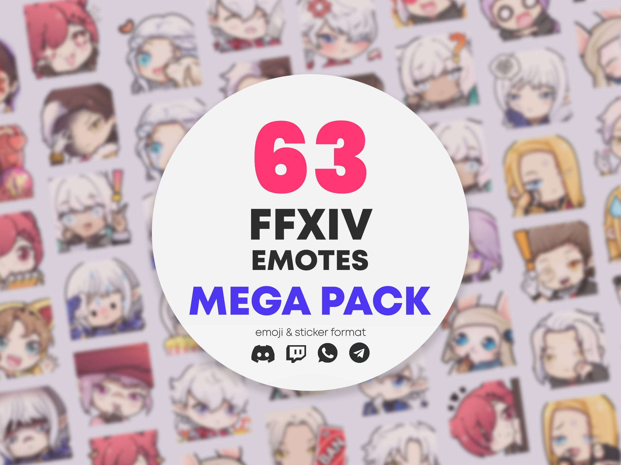 FFXIV MEGA PACK | 63 emotes!