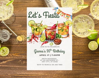 Taco Fiesta Birthday Invitation, Mexican Fiesta Party Invite, Taco Party Birthday, Cinco de Mayo Birthday Invitation