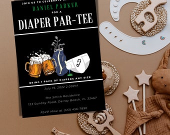 DIAPER PARTY TEMPLATE, Baby Shower, the Crew, Dad's Baby Shower