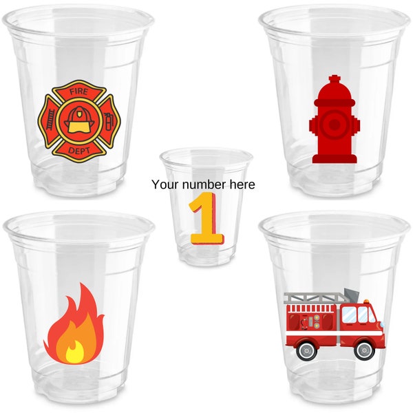 Emergency Fire Truck | First Responders Party Decorations | Firetruck Party Cups | Firetruck Party | Fireman Party | Firefighter Party