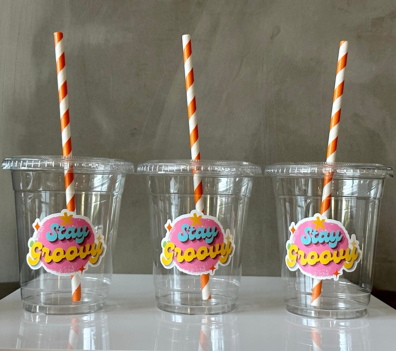 Stay Groovy Plastic Disposable Drink Cups Party Favor Cup Etsy