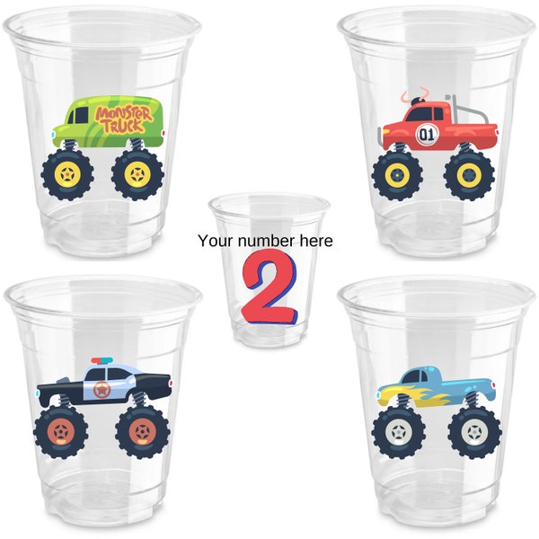 Monster Truck Party | Boys Truck Party | Truck Birthday Party | Boys Monster Truck Party | Monster Truck Party Cups | Monster Truck Favors