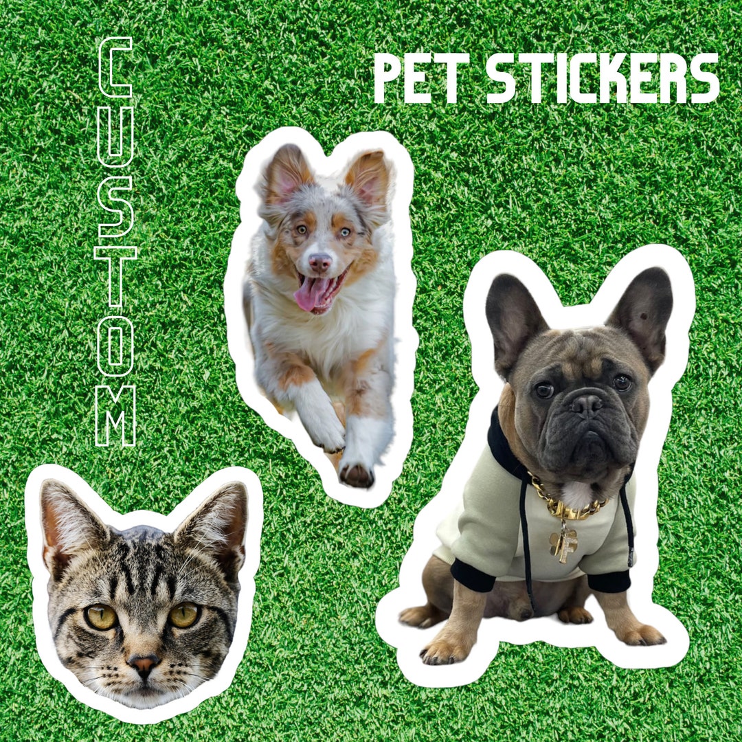 Custom Pet Stickers Custom Dog Sticker Custom Cat Sticker Water Bottle