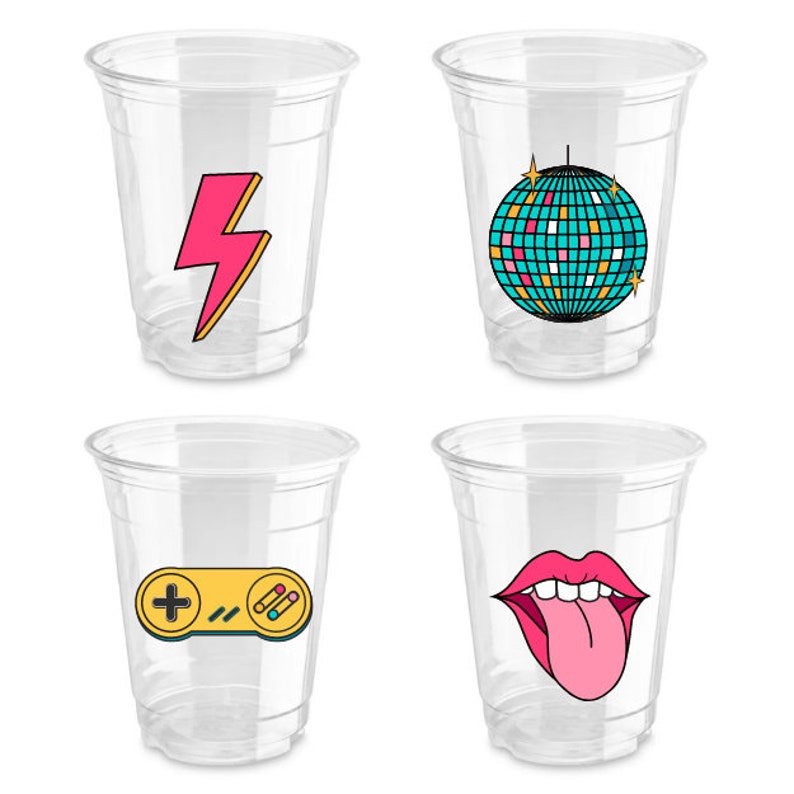 Retro Party Cups 90s Party Groovy Party Cups Smiley Face Cup Birthday