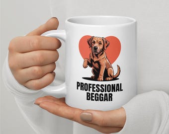 Fox Red Labrador Retriever Mug - 11oz, 15oz, 20oz | Professional Beggar Coffee Cup | Lab Owner Gift | Funny Dog Mug | Dishwasher Safe