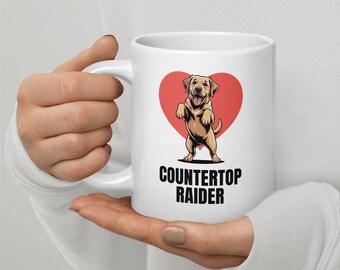 Yellow Labrador Retriever Mug - 11oz, 15oz, 20oz | Countertop Raider Coffee Cup | Lab Owner Gift | Funny Dog Mug | Dishwasher Safe