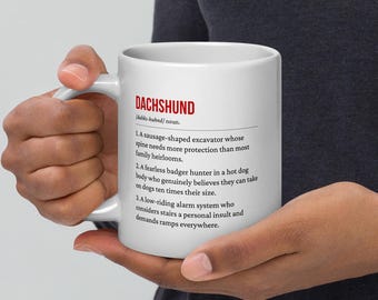 Dachshund Mug - 11oz, 15oz, 20oz | Hot Dog Warrior Coffee Cup | Doxie Owner Gift | Funny Dog Mug | Dishwasher Safe
