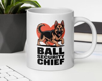 German Shepherd Ball Security Chief Mug – Tennis Fetcher, GSD Owner Gift