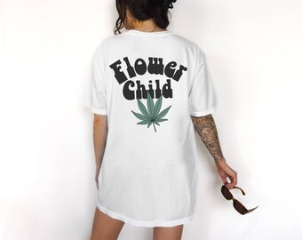 Stoner-shirt voor kinderen met bloemen | Grappig T-shirt met grafische print