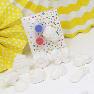 Paint your own party bag birthday favours, Plaster of Paris, Plaster shape, Children's kid's activity Birthday