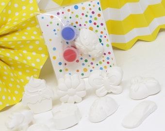 Paint your own party bag birthday favours, Plaster of Paris, Plaster shape, Children's kid's activity Birthday