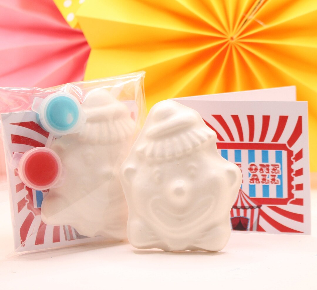 Plaster Party Circus Clown Carnival Birthday Paint Your Own PLASTER SHAPES Party Bags ...