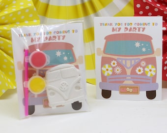 Party bag fillers, Groovy party paint your own party bags, fillers  Plaster of Paris Plaster shape kid's Birthday, volkswagon, daisy, flower