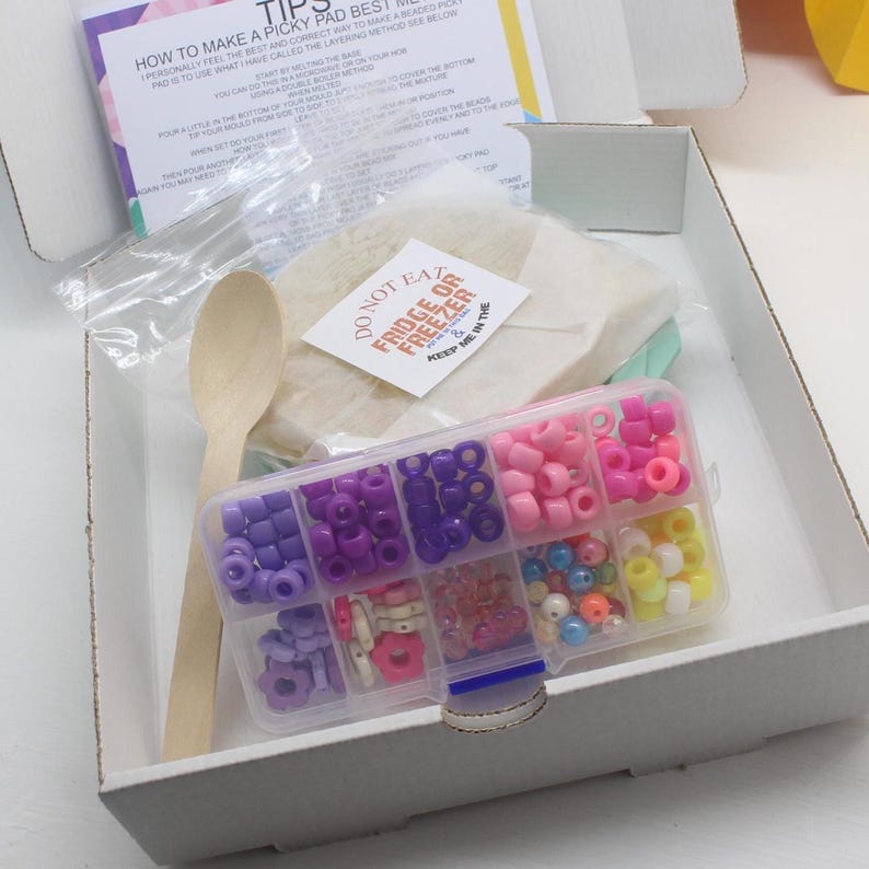 Picky Pad, Special offer Reusable, Remeltable kit gift box with beads and silicone tray ADHD, Skin picking, Stress relief, Autism, Asperger image 3