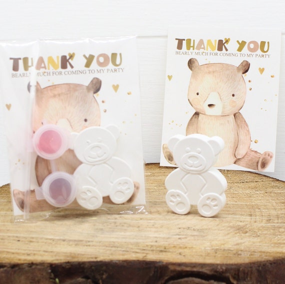 Teddy Bear Party Bag Fillers Baby Shower Favours Teddy Bear Picnic Plaster of Paris Plaster Shape Kid s Activity Birthday Etsy