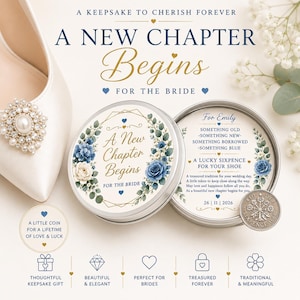 Bride To Be Lucky Sixpence Gift | Wedding Keepsake tin | Something old something new..