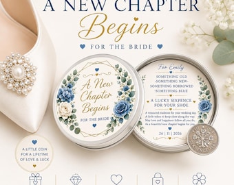 Bride To Be Lucky Sixpence Gift | Wedding Keepsake tin | Something old something new..