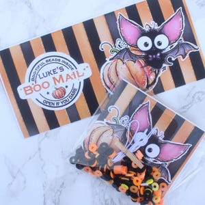 Boo Mail Halloween Bracelet Making Kit | Spooky Clay Bead Craft Set with Letter Beads & Charms | Party Favour, Trick or Treat Gift, Kids