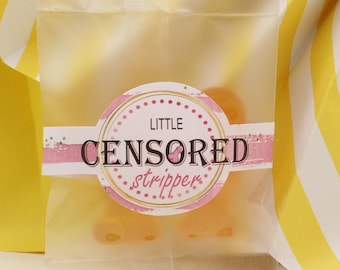 Hen party favours Strippers censored 2 sweets per bag Willy hen personalised party favours, Funny, cheeky, rude party bag favour, Hen do