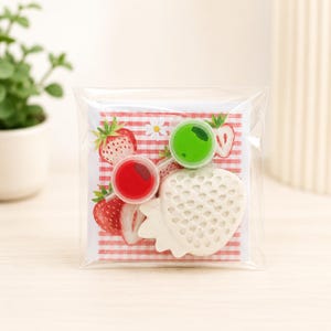 Strawberry paint your own party bag favours, fillers Plaster of Paris Plaster shape kid's Birthday strawberry image 1