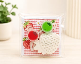 Strawberry paint your own party bag favours, fillers  Plaster of Paris Plaster shape kid's Birthday strawberry