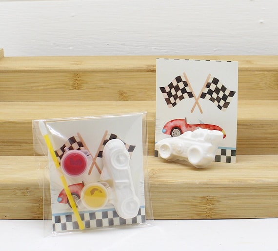 Racing car paint your own  party bag fillers, favours need for speed craft shape Plaster of Paris Plaster shape kid's activity Birthday