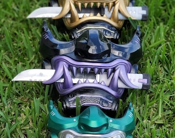 Japanese Half Mask Oni Demon Mask 3D Printed Samurai Mask