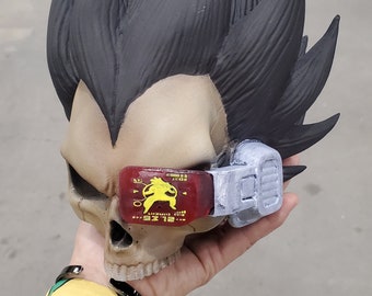 vegeta skull ,over 9000, dragon ball inspired skull, prince of all saiyans, goku, present, gift, decoration,