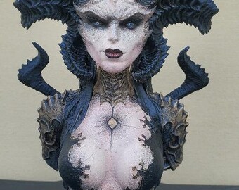 Queen of the Sucubi, Lilit,  El di@blo, video game, demon, as seen on tiktok , 3d printed bust, the mother, video game, hand painted present