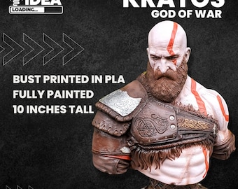 Kratos God of War Bust perfect gift for a gamer room , playstation best game , spartan warrior ,Ghost of Sparta, Blades of Chaos, valentine