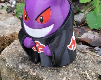 Gengar mash up with a red cloud, Charmander on a cloak , perfect gift ,anime fan dream, cosplay character, purple ninja , Valentine decor