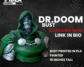 Dr Doom busto, decoración, villano marvel, Doctor Victor Von Doom, fantastic4, mcu, chico malo,