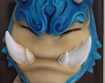 Máscara Oni del Devorador Dormido - Yokai Colosal del Hambre Infinita / Máscara de Cosplay Oscura / Completamente Terminada / Instagram / Impresión 3D