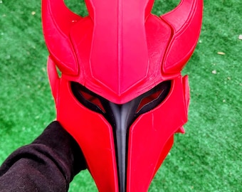 Igris Blood-Red Shadow Knight Helmet | Crimson Commander Armor | Dark Fantasy Demon Knight Cosplay Display Helm | Instagram | arise | solo