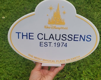 3D printed custom nametag, cast member style, wall ornament, Disney inspired, vacation trip memory, perfect present, gift for loved one ,