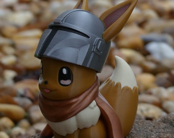 mandalorian eevee, pokemon mash-up, beskar armor , cosplay, perfect gift, pokemon trainer, decoration, house ornament, mothers day, birthday